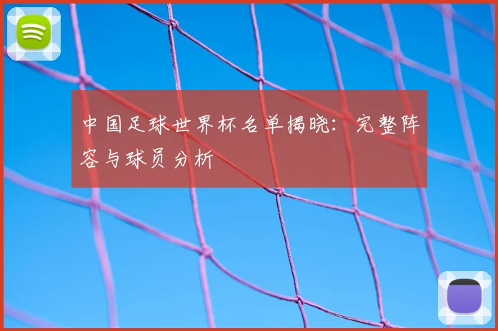 中国足球世界杯名单揭晓:完整阵容与球员分析